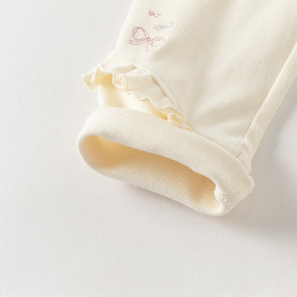 Toddler Girls Sweet Black/Apricot Stretchable Slim Leggings
