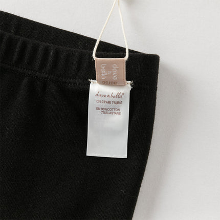 Toddler Girls Sweet Black/Apricot Stretchable Slim Leggings