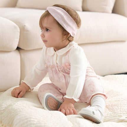 Baby Girls Pink Floral Rabbit-style Indoor Comfortable Rompers