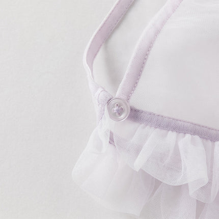 Toddler Girls Elegant Purple Stylish Mesh Dress(hat)
