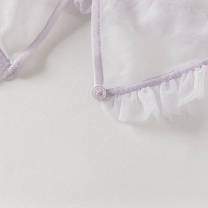 Toddler Girls Elegant Purple Stylish Mesh Dress(hat)