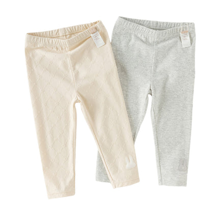 Toddler Girls Light Grey/Apricot Cute Rabbit Versatile Slim Leggings