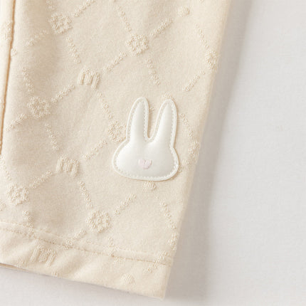 Toddler Girls Light Grey/Apricot Cute Rabbit Versatile Slim Leggings