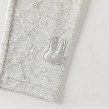 Toddler Girls Light Grey/Apricot Cute Rabbit Versatile Slim Leggings