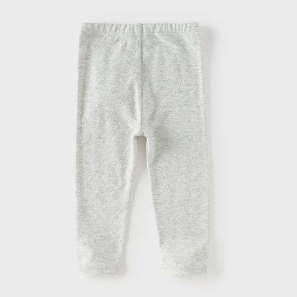 Toddler Girls Light Grey/Apricot Cute Rabbit Versatile Slim Leggings
