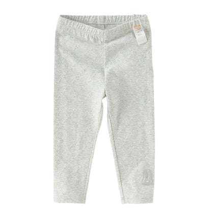 Toddler Girls Light Grey/Apricot Cute Rabbit Versatile Slim Leggings
