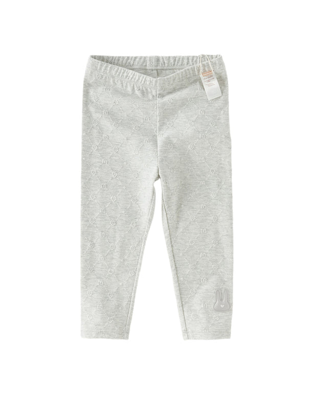 Toddler Girls Light Grey/Apricot Cute Rabbit Versatile Slim Leggings
