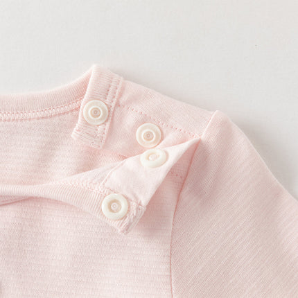 Baby Girls/Boys Summer Green/Light Pink Breathable Cotton Soft Rompers