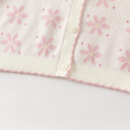 Toddler Girls Sweet Purple Pink Lightweight Cotton Sweater Cardigans