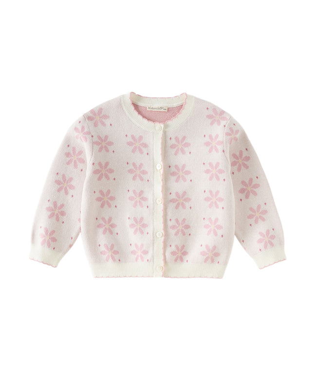 Toddler Girls Sweet Purple Pink Lightweight Cotton Sweater Cardigans