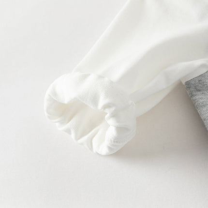 Baby Boys Light Grey Long Sleeve Fake-two-piece Rompers
