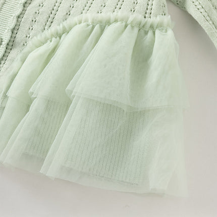Toddler Girls Cute Green Versatile Mesh Sweater Cardigans