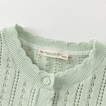 Toddler Girls Cute Green Versatile Mesh Sweater Cardigans