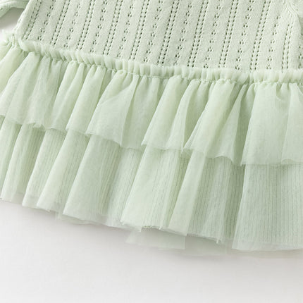 Toddler Girls Cute Green Versatile Mesh Sweater Cardigans