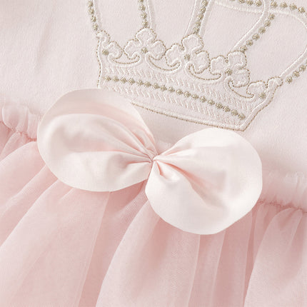 Baby Girls Light Pink Cute Mesh Dress-style Rompers