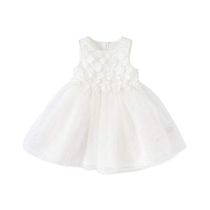 Summer Toddler Girls White Lace Princess Dress