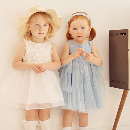 Summer Toddler Girls White Lace Princess Dress