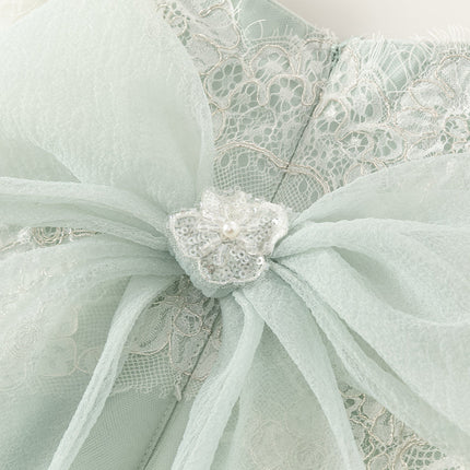 Toddler Girls Summer Noble Green Sequin Flower Fluffy Princess Party Dress