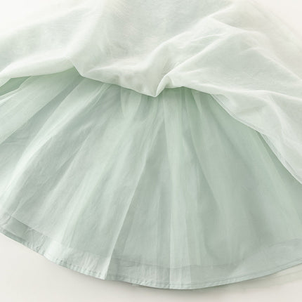 Toddler Girls Summer Noble Green Sequin Flower Fluffy Princess Party Dress