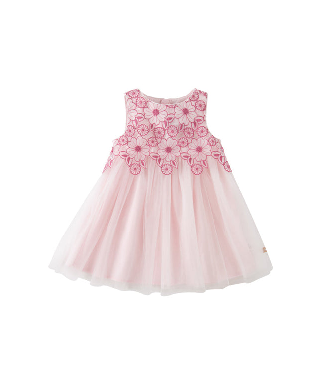 Toddler Girls Summer Purple Sleeveless Mesh Birthday Party Dress
