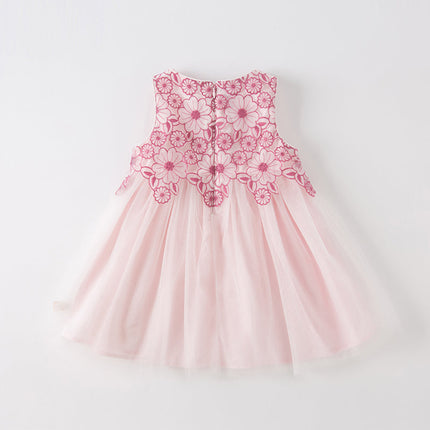 Toddler Girls Summer Purple Sleeveless Mesh Birthday Party Dress