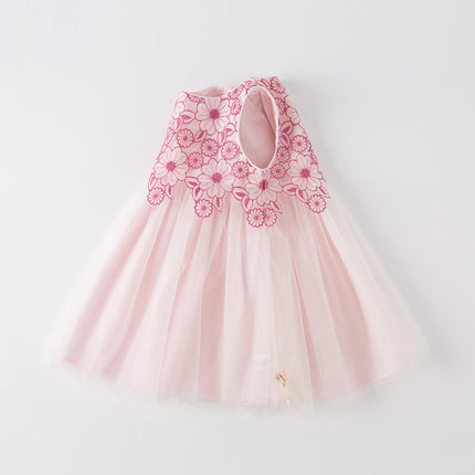 Toddler Girls Summer Purple Sleeveless Mesh Birthday Party Dress