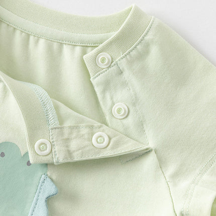 Babyy Girls/Boys Summer Purple/Green Short-sleeved Loose Rompers