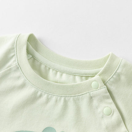 Babyy Girls/Boys Summer Purple/Green Short-sleeved Loose Rompers
