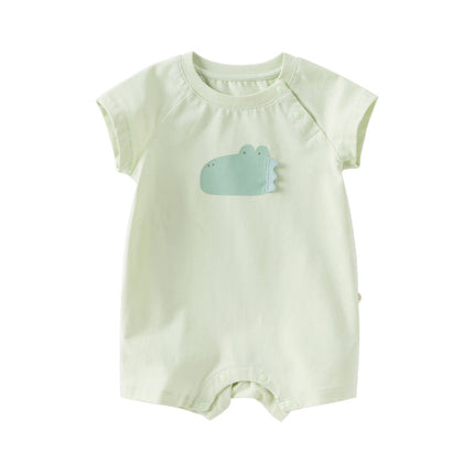 Babyy Girls/Boys Summer Purple/Green Short-sleeved Loose Rompers