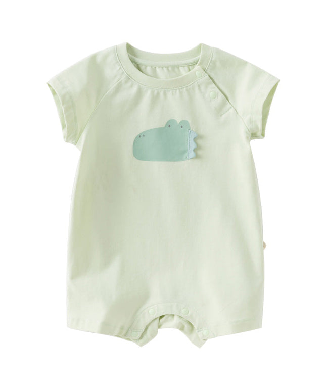 Babyy Girls/Boys Summer Purple/Green Short-sleeved Loose Rompers