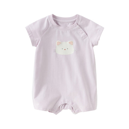 Babyy Girls/Boys Summer Purple/Green Short-sleeved Loose Rompers