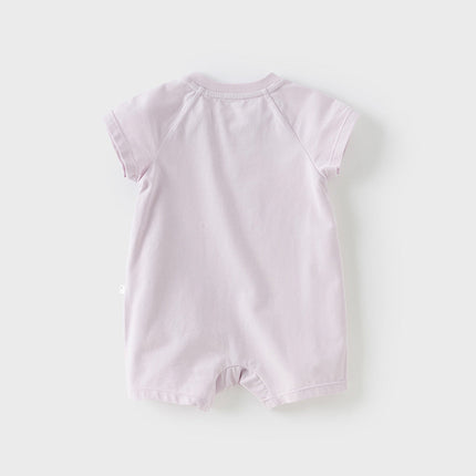 Babyy Girls/Boys Summer Purple/Green Short-sleeved Loose Rompers