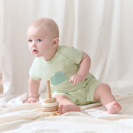Babyy Girls/Boys Summer Purple/Green Short-sleeved Loose Rompers