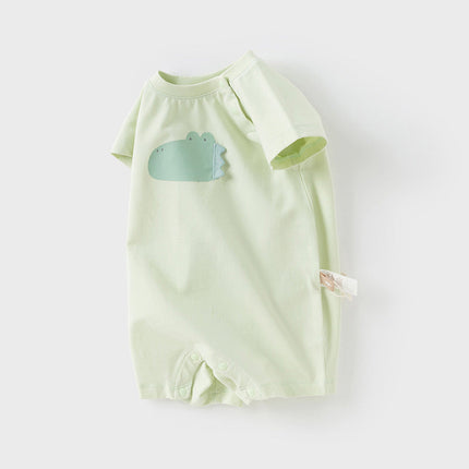Babyy Girls/Boys Summer Purple/Green Short-sleeved Loose Rompers