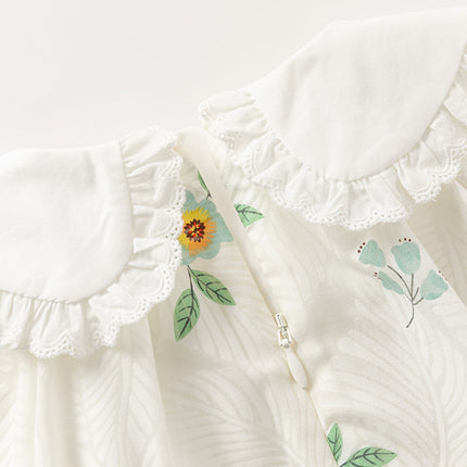 Toddler Girls Summer Cute Floral Print Doll Collar Party Dress