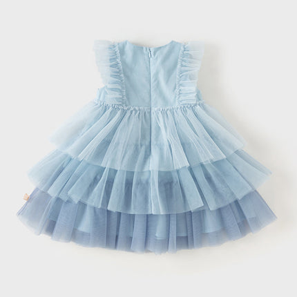 Summer Toddler Girls Sleeveless Layered Mesh Princess Dress