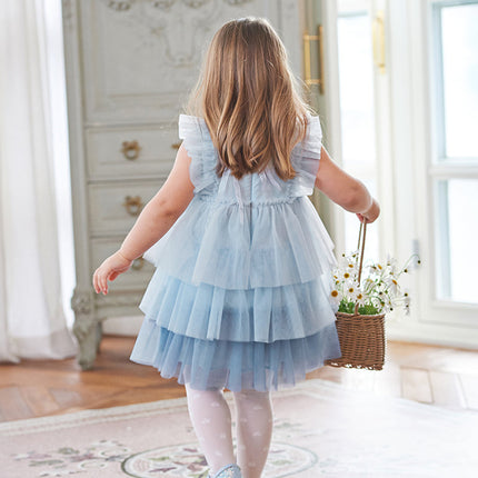 Summer Toddler Girls Sleeveless Layered Mesh Princess Dress