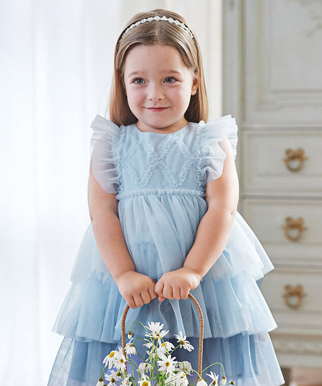 Summer Toddler Girls Sleeveless Layered Mesh Princess Dress