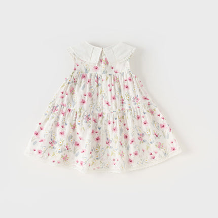 Toddler Girls Summer Floral Print Sweet Casual Sleeveless Vest Dress