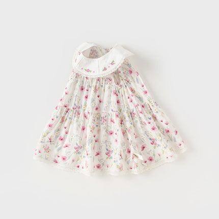 Toddler Girls Summer Floral Print Sweet Casual Sleeveless Vest Dress