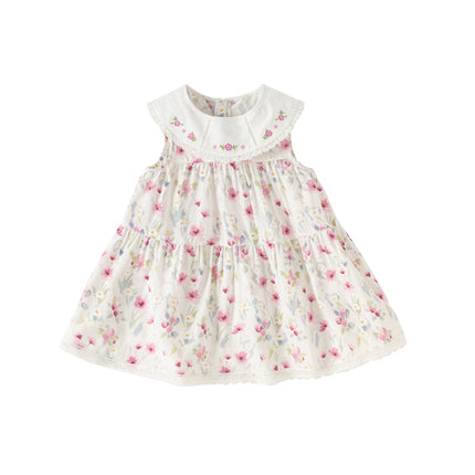 Toddler Girls Summer Floral Print Sweet Casual Sleeveless Vest Dress