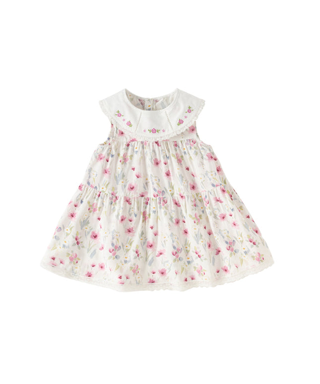 Toddler Girls Summer Floral Print Sweet Casual Sleeveless Vest Dress