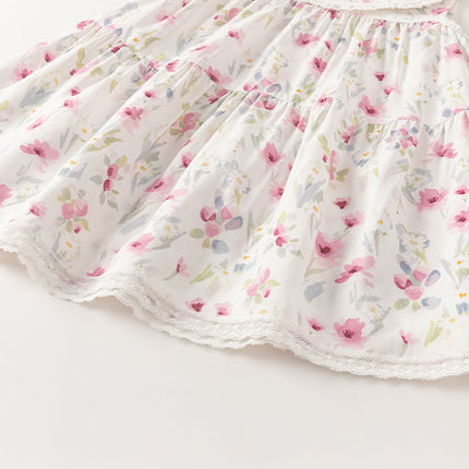 Toddler Girls Summer Floral Print Sweet Casual Sleeveless Vest Dress