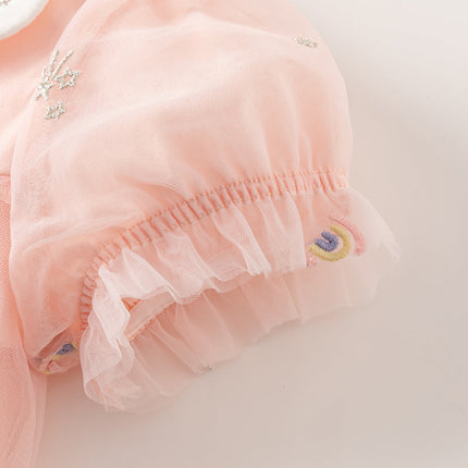 Toddler Girls Summer Cute Pink Mesh Princess Dress(wallet bag)