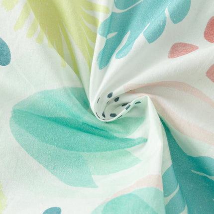 Girls Summer Leaf Print Sleeveless Sweet Dress