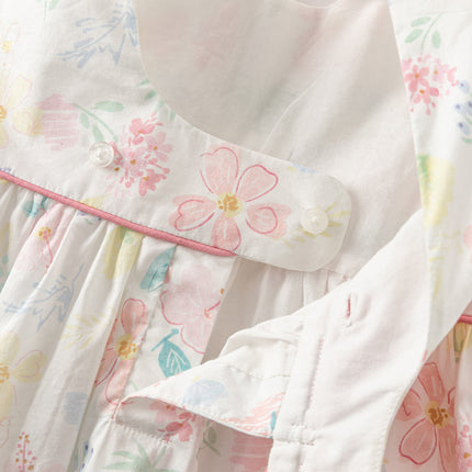 Toddler Girls Summer Cotton Floral Print Classic A-line Dress