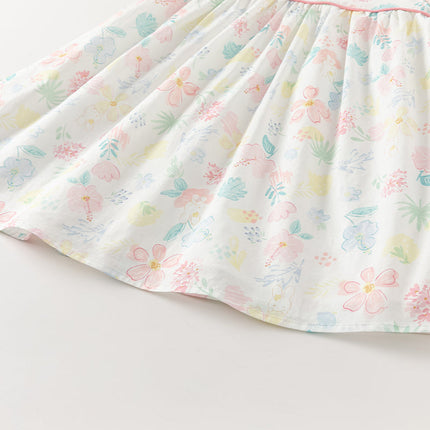 Toddler Girls Summer Cotton Floral Print Classic A-line Dress