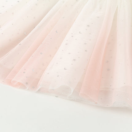 Girls Summer Gradient Pink Sleeveless Sweet Princess Dress