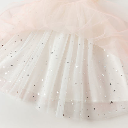 Girls Summer Gradient Pink Sleeveless Sweet Princess Dress