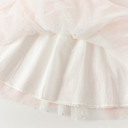 Girls Summer Gradient Pink Sleeveless Sweet Princess Dress